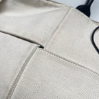 Bottega Veneta Large Arco Cream Tote Bag Maxi Intrecciato Cream Canvas