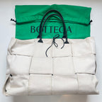 Bottega Veneta Large Arco Cream Tote Bag Maxi Intrecciato Cream Canvas