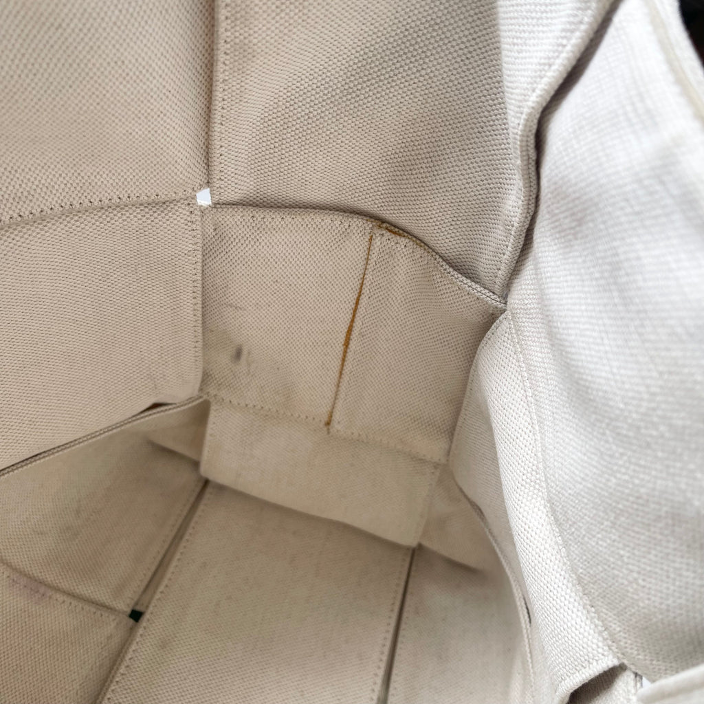 Bottega Veneta Large Arco Cream Tote Bag Maxi Intrecciato Cream Canvas