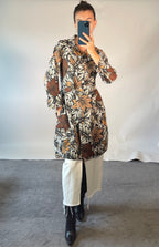 Marni IT38 UK6 Jacket Brown Grey Autumnal Leaf Print Lightweight Tailored