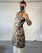 Marni IT38 UK6 Jacket Brown Grey Autumnal Leaf Print Lightweight Tailored