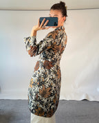 Marni IT38 UK6 Jacket Brown Grey Autumnal Leaf Print Lightweight Tailored