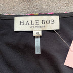 Hale Bob UK XL Dress Silk Blend Purple Velvet Floral Slit Maxi V Neck