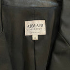 Armani Collezioni IT 44 UK 12 Vintage Black Tuxedo Leather Jacket