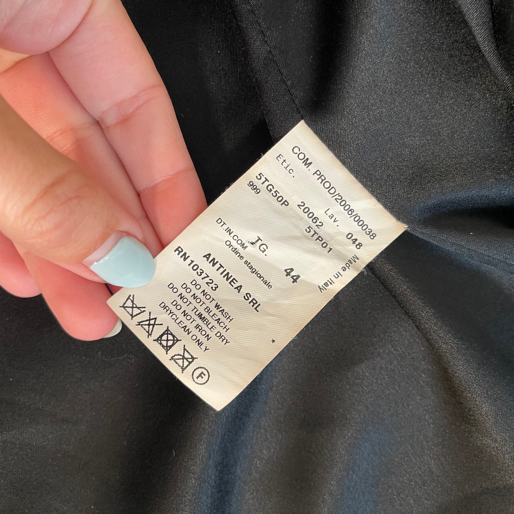 Armani Collezioni IT 44 UK 12 Vintage Black Tuxedo Leather Jacket