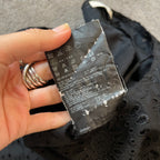 PRADA IT42 UK10 Vintage Dress Black Cotton Broderie Anglaise Pleated Skirt