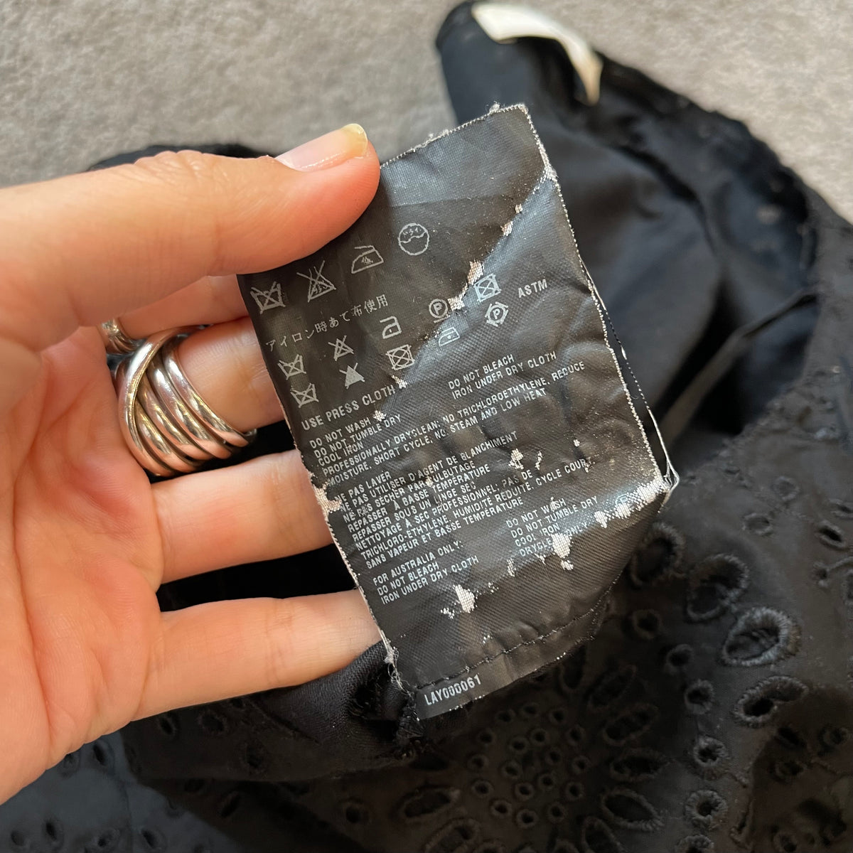 PRADA IT42 UK10 Vintage Dress Black Cotton Broderie Anglaise Pleated Skirt