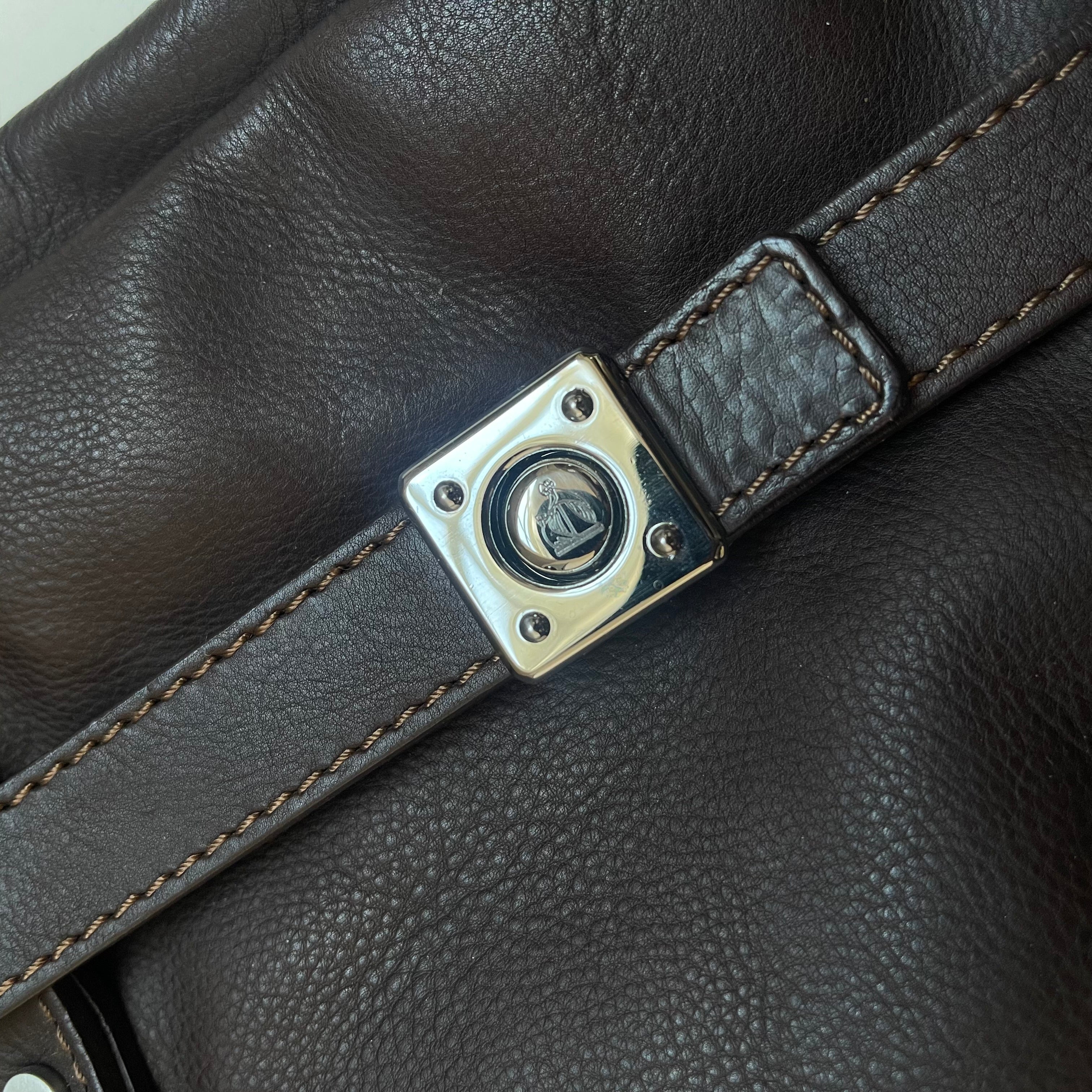 Lanvin Vintage Brown Soft Grained Leather Handbag
