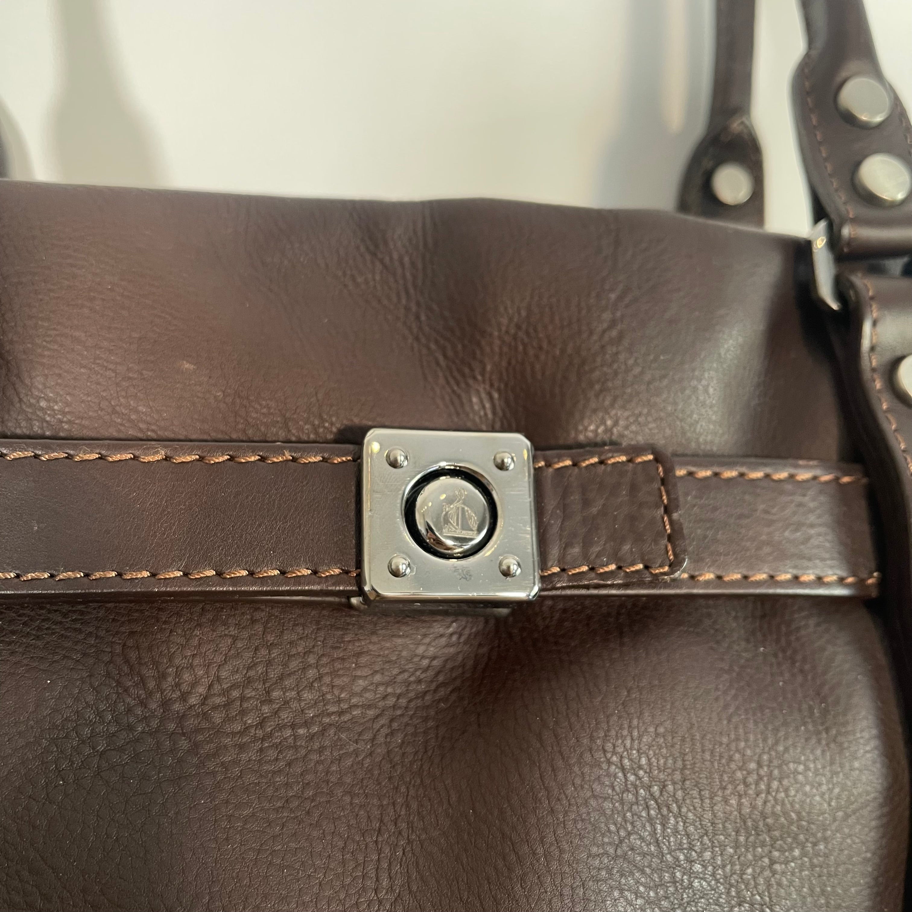 Lanvin Vintage Brown Soft Grained Leather Handbag