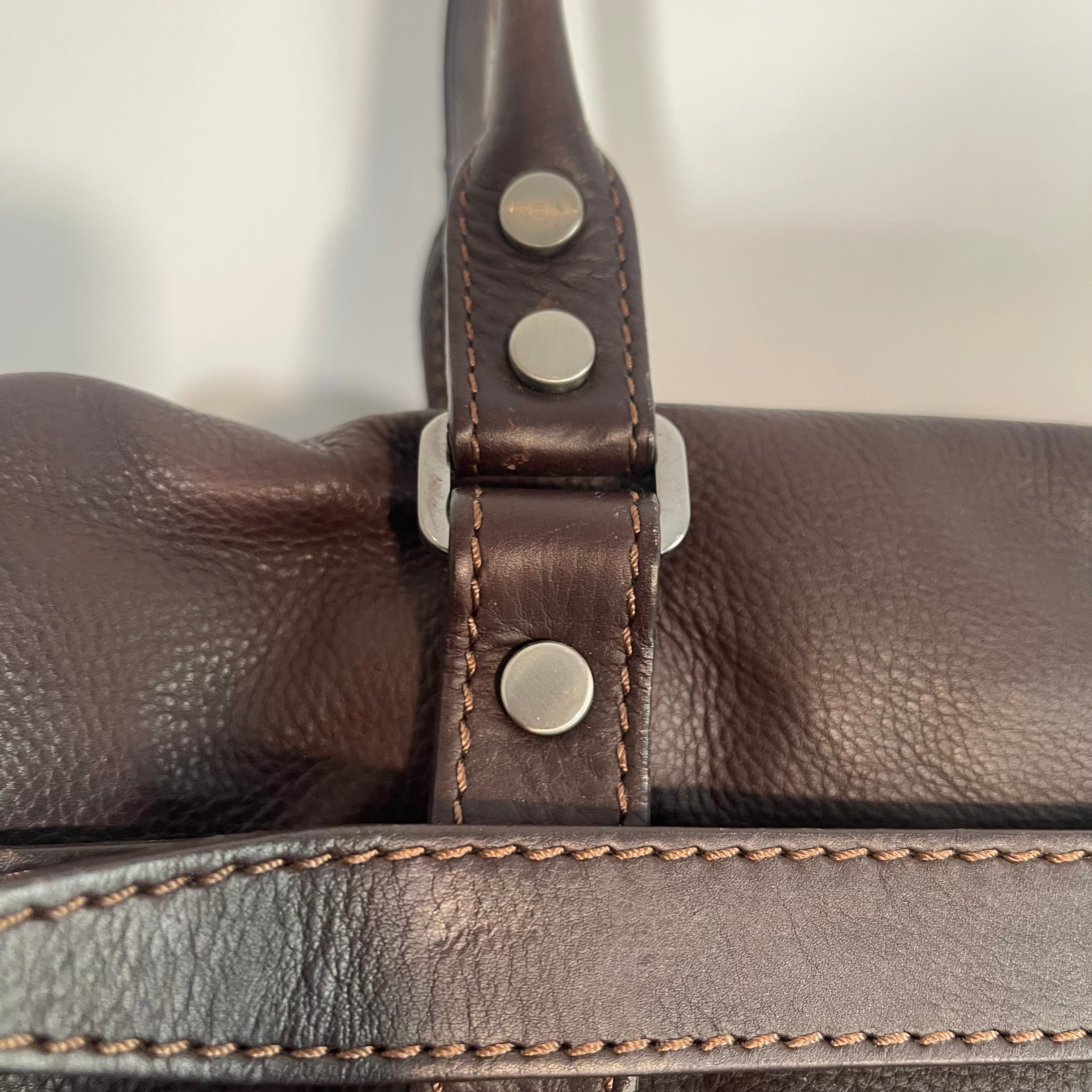 Lanvin Vintage Brown Soft Grained Leather Handbag