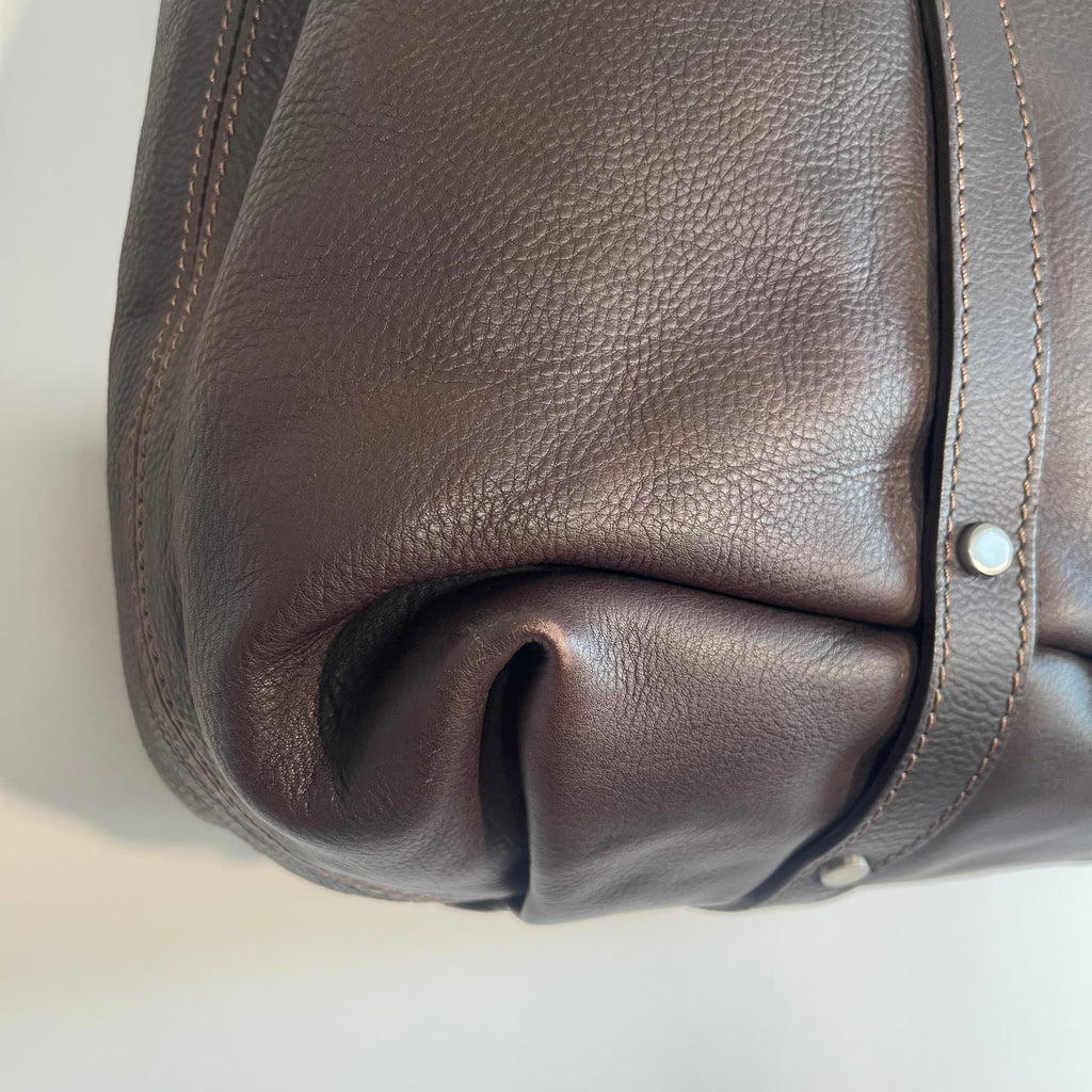 Lanvin Vintage Brown Soft Grained Leather Handbag