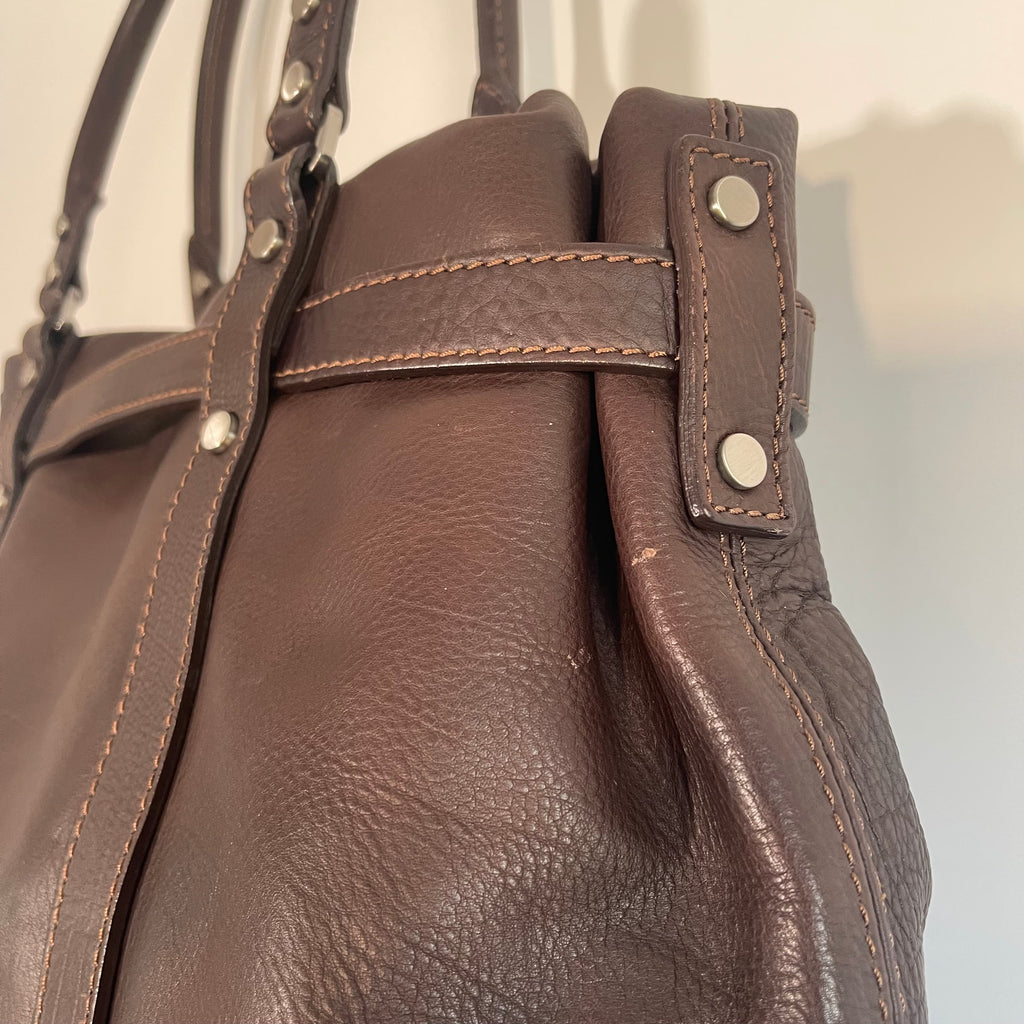 Lanvin Vintage Brown Soft Grained Leather Handbag