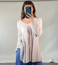 Cashmere & Cotton Jumper UK S/M Grey Cashmere