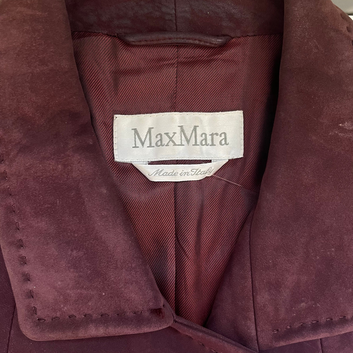 Max Mara UK12 Vintage Suede Leather Jacket
