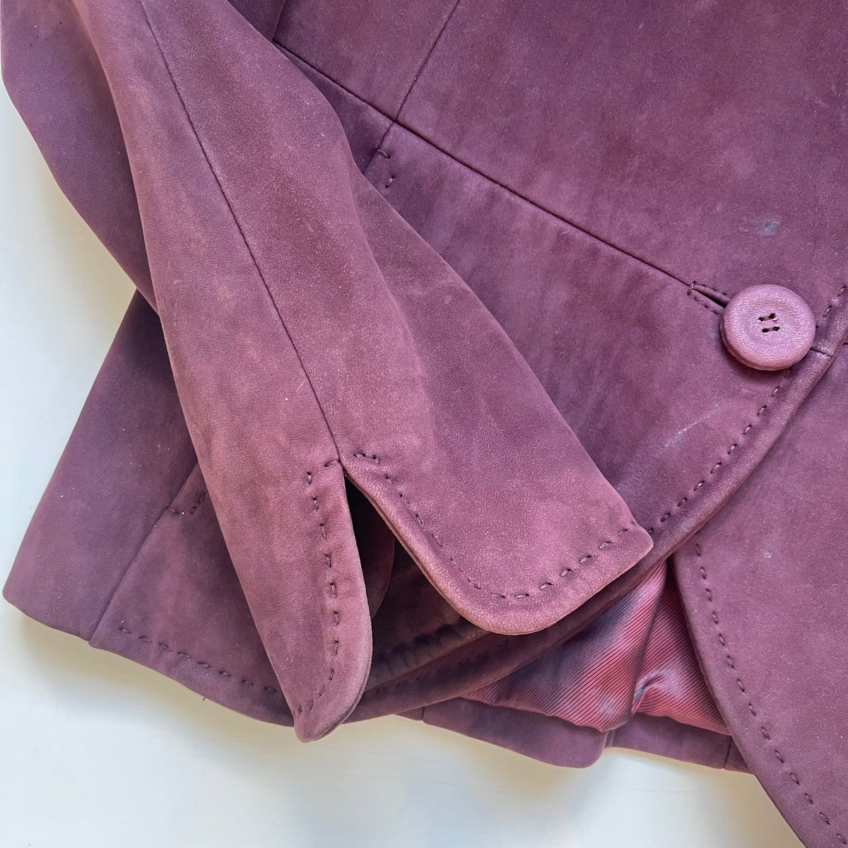 Max Mara UK12 Vintage Suede Leather Jacket