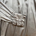 Dea Kudibal Grey Silk Satin Blouse with Balloon Sleeves