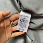 Dea Kudibal Grey Silk Satin Blouse with Balloon Sleeves