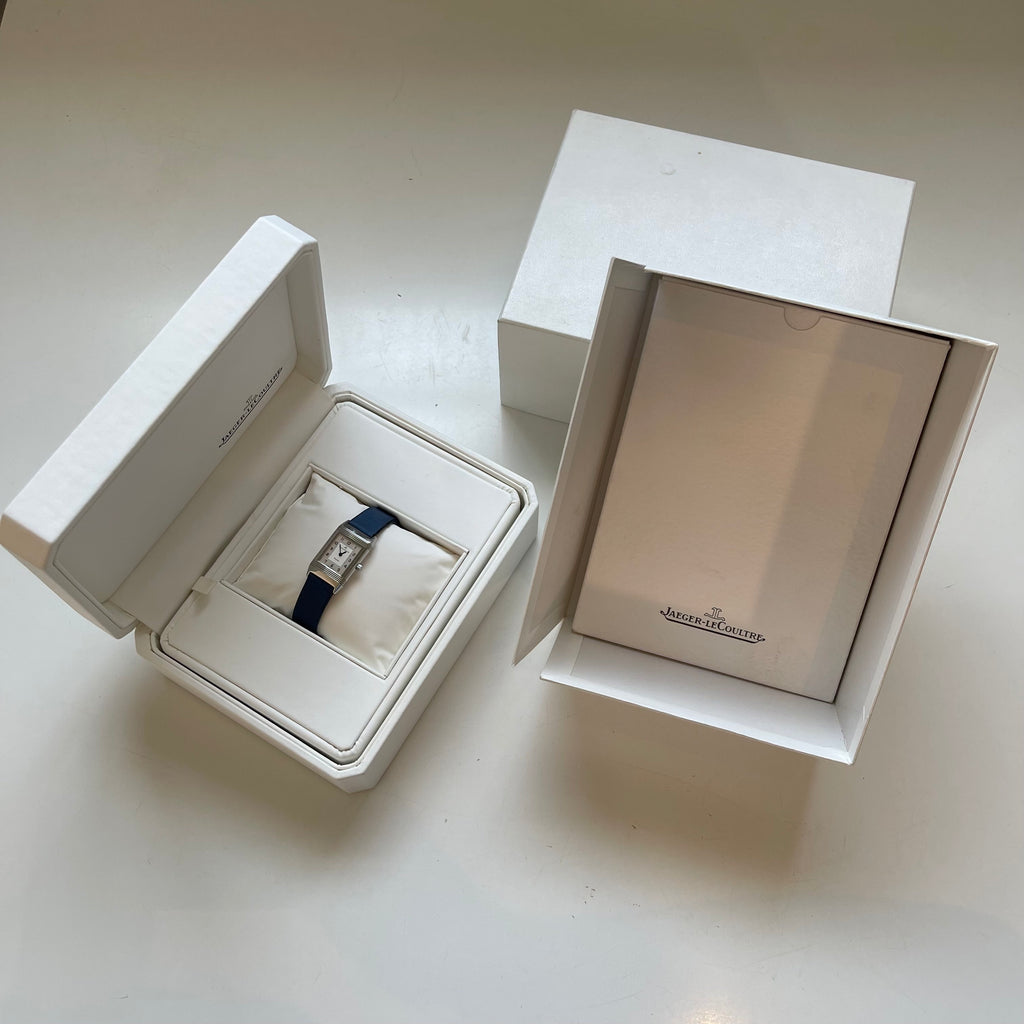 Jaeger-LeCoultre Vintage Reverso Watch Stainless Steel Case Blue Strap