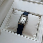 Jaeger-LeCoultre Vintage Reverso Watch Stainless Steel Case Blue Strap