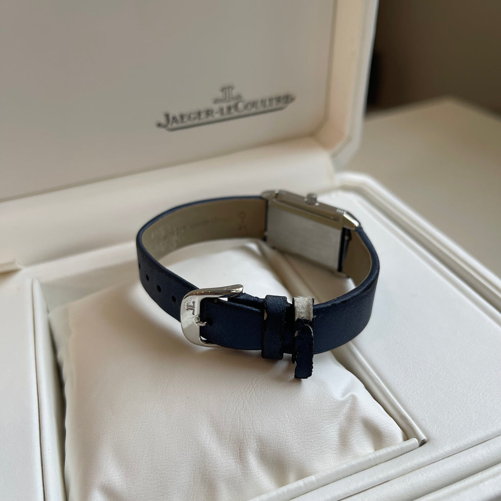 Jaeger-LeCoultre Vintage Reverso Watch Stainless Steel Case Blue Strap