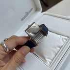 Jaeger-LeCoultre Vintage Reverso Watch Stainless Steel Case Blue Strap