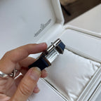 Jaeger-LeCoultre Vintage Reverso Watch Stainless Steel Case Blue Strap