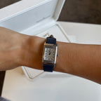 Jaeger-LeCoultre Vintage Reverso Watch Stainless Steel Case Blue Strap