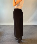 Nili Lotan Black Velvet Wide-Leg Drawstring Trousers