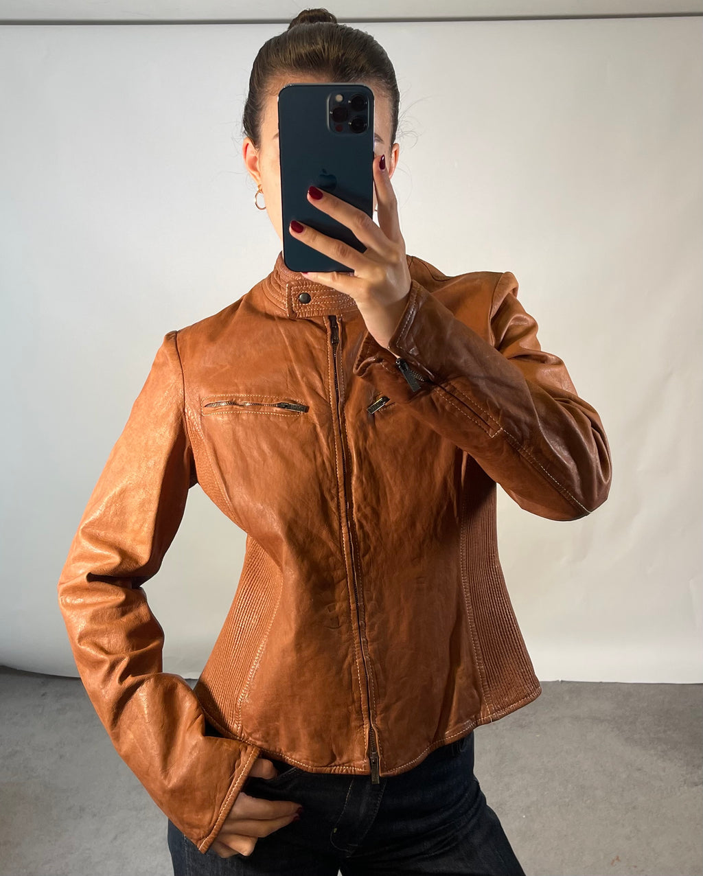 Armani Collezioni IT44 UK12 Jacket Brown Leather
