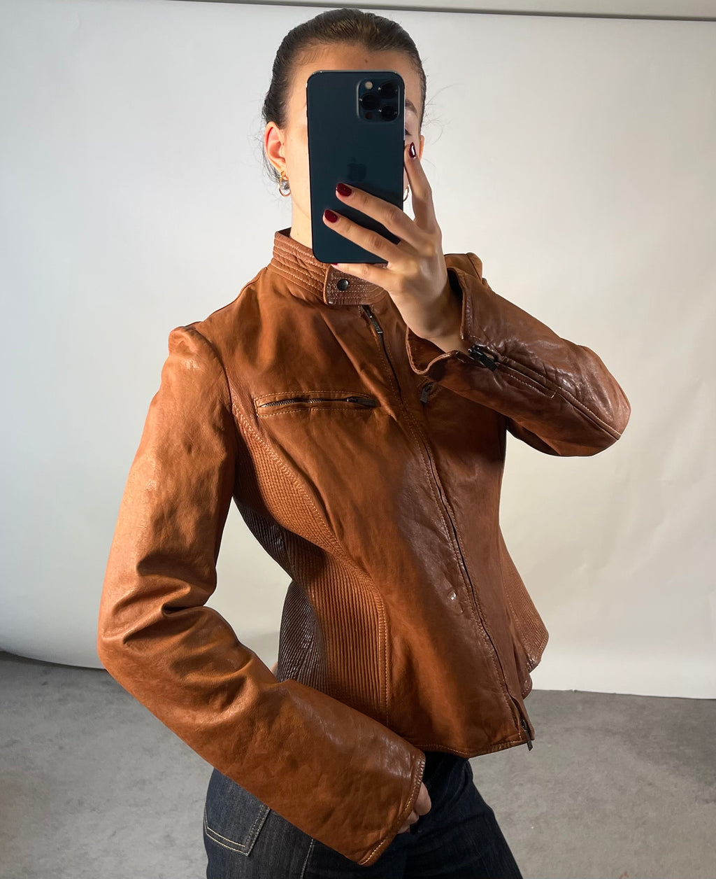 Armani Collezioni IT44 UK12 Jacket Brown Leather