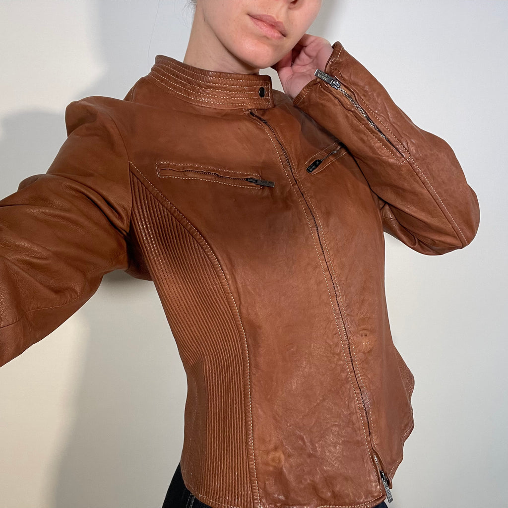 Armani Collezioni IT44 UK12 Jacket Brown Leather