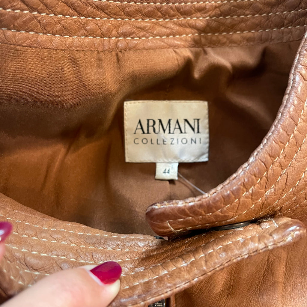 Armani Collezioni IT44 UK12 Jacket Brown Leather