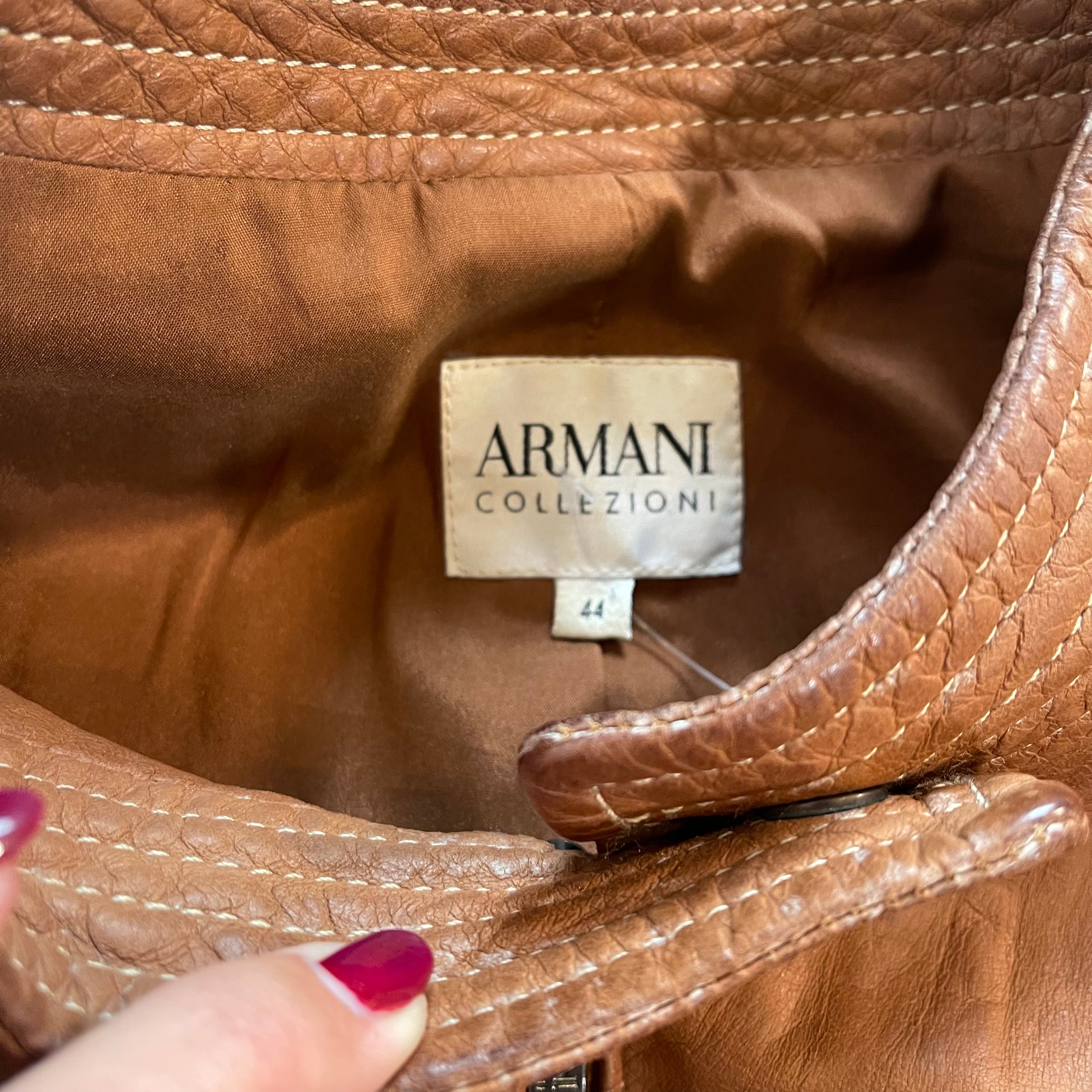Armani Collezioni IT44 UK12 Jacket Brown Leather