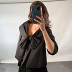 Giambattista Valli Black Wool and Silk Jacket with Bow Front
