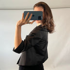 Giambattista Valli Black Wool and Silk Jacket with Bow Front