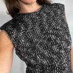 Alexander McQueen Black and White Tweed Pencil Dress