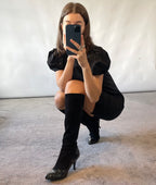 Louis Vuitton Black Suede and Patent Leather Knee-High Boots