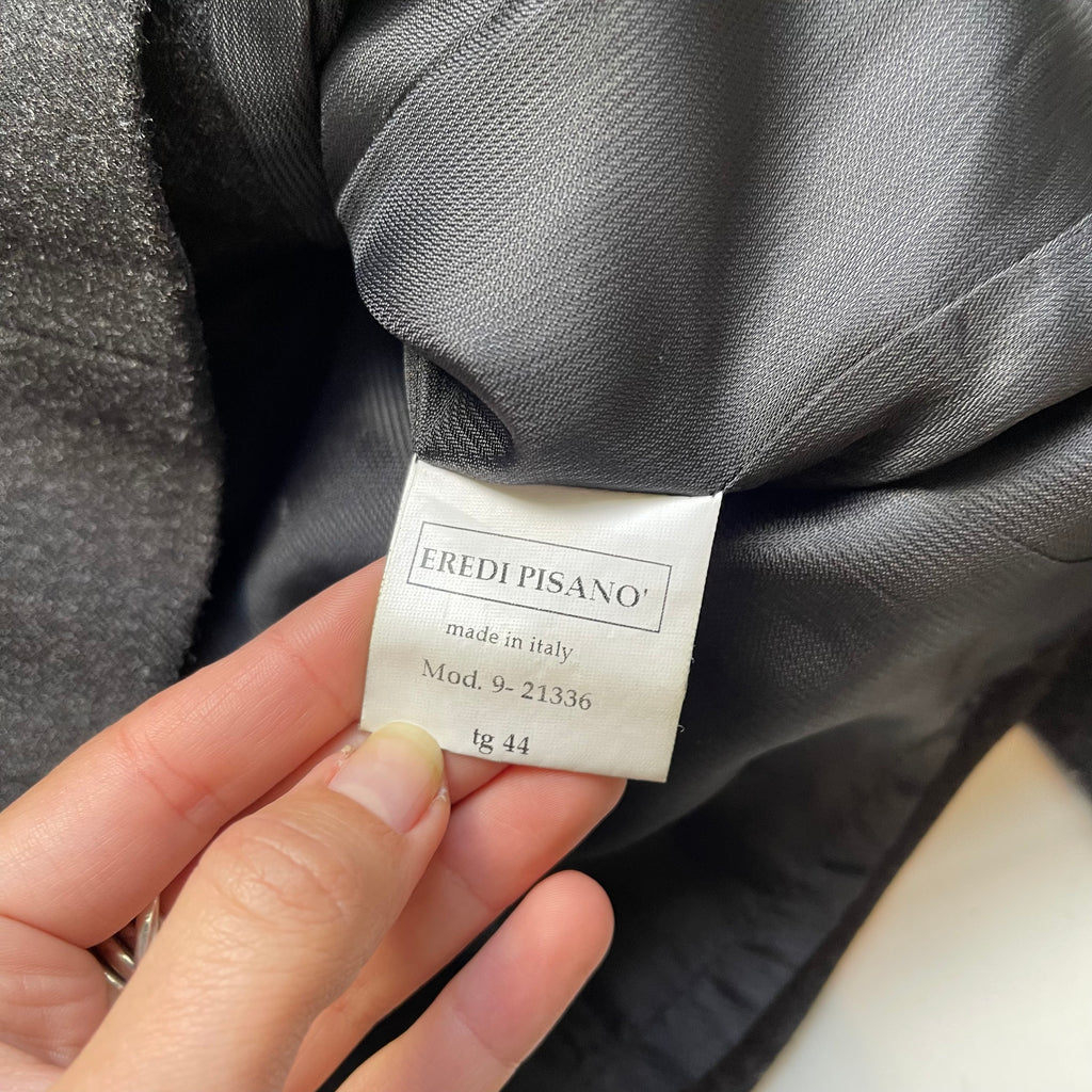 Eredi Pisanò Charcoal Grey Double-Breasted Cropped Jacket