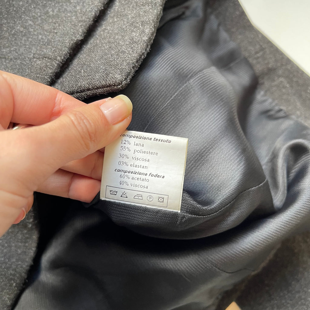 Eredi Pisanò Charcoal Grey Double-Breasted Cropped Jacket
