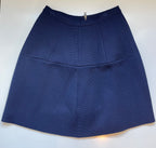 Marni Navy Textured Knit A-Line Skirt with Contrast Back Zip