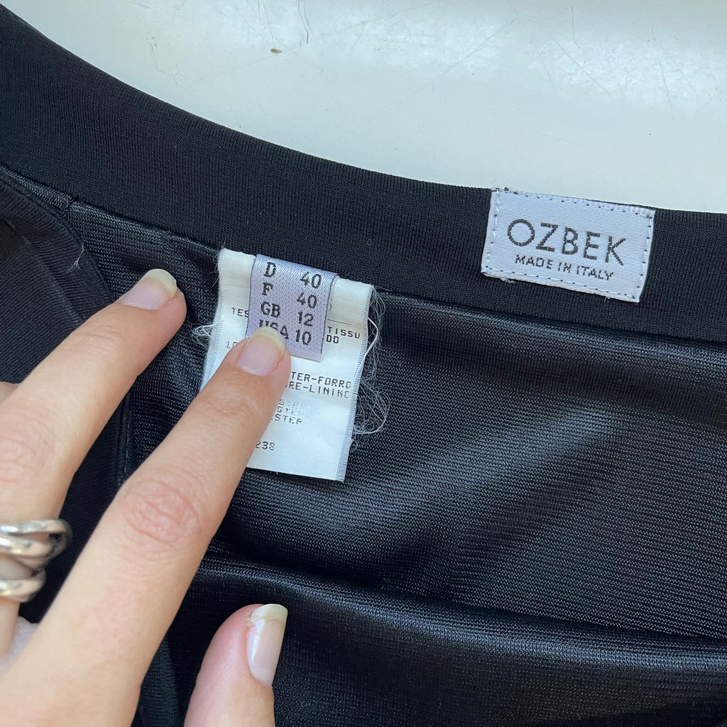 Ozbek Vintage Black Button-Embellished Mini Skirt