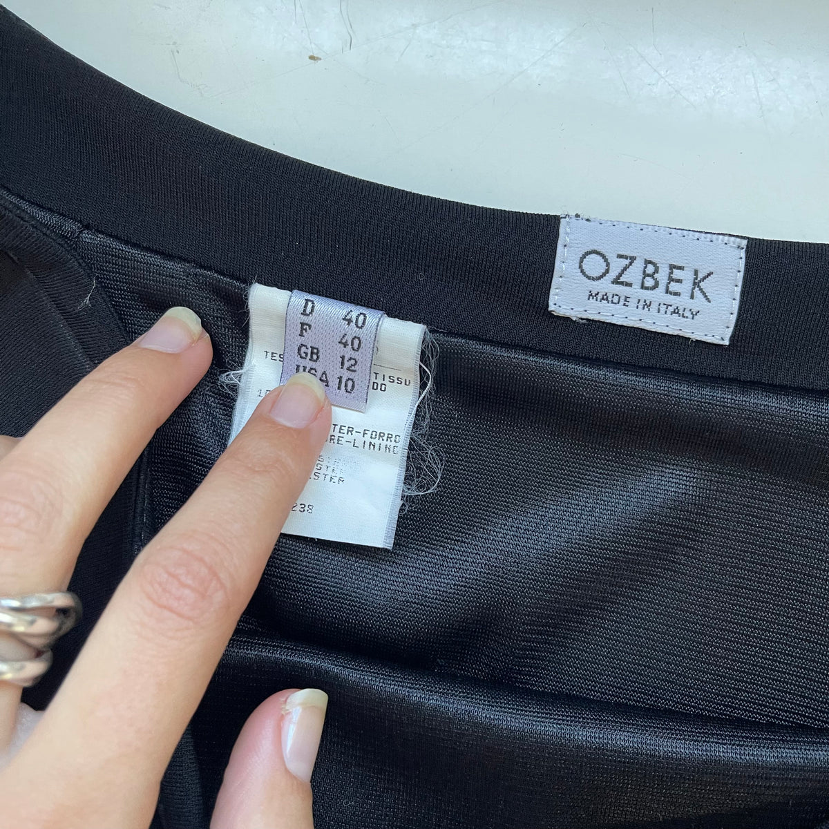 Ozbek Vintage Black Button-Embellished Mini Skirt
