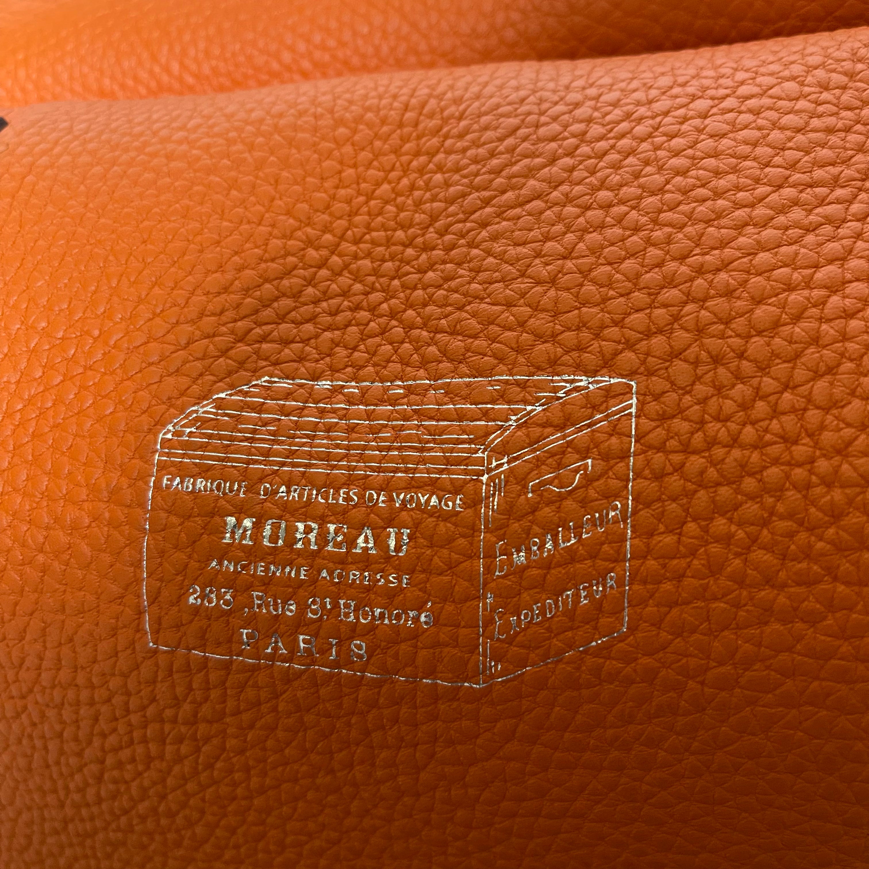 Moreau Paris Vincennes GM Reversible Tote – Grey Signature Print & Orange Leather