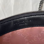 Stella McCartney Pochette Black Faux Leather Shaggy Cross Body Silver Chain Bag