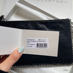 Stella McCartney Pochette Black Faux Leather Shaggy Cross Body Silver Chain Bag