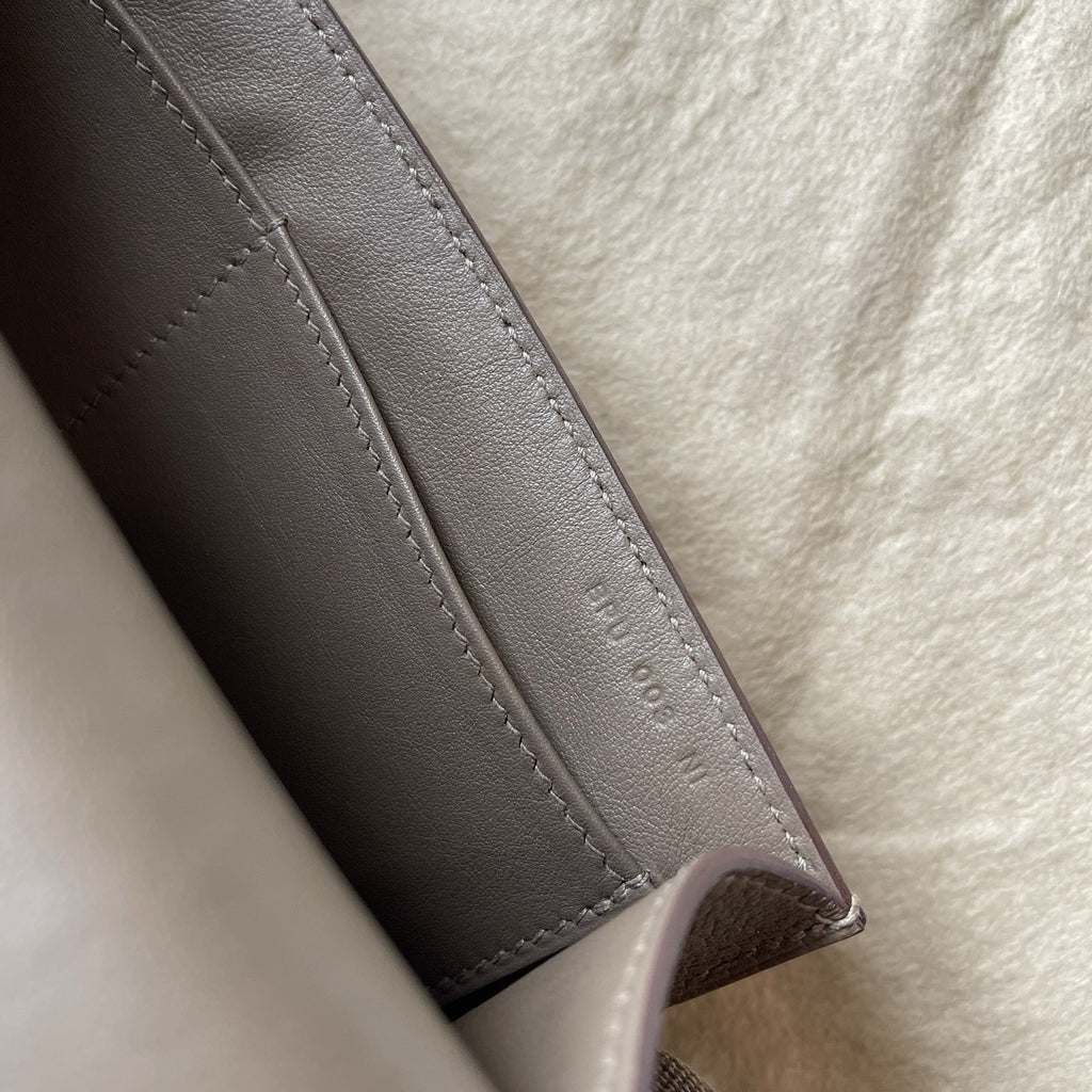 Hermes Geta Bag Étoupe Calfskin Leather ‘H’ Closure Canvas Shoulder Crossbody