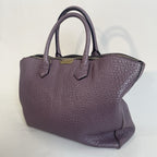 Burberry ‘Dewsbury’ Leather Handbag Grained Leather Cross Body Plum Tote Medium