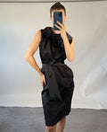 Lanvin by Alber Elbaz Black Silk Belted Dress, 2008 FR 38 UK 10