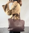 Burberry ‘Dewsbury’ Leather Handbag Grained Leather Cross Body Plum Tote Medium