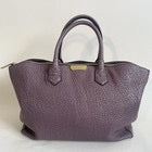 Burberry ‘Dewsbury’ Leather Handbag Grained Leather Cross Body Plum Tote Medium